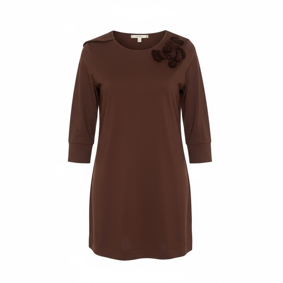 Burgundy 3/4 Sleeve Tunic with Floral Detail - XL - Picture 2 of 2